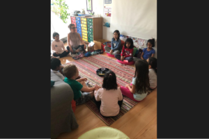 School relaxation time for PYP Grade 1 students with Anna Bernadas